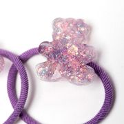 Haarelastiekje glitter glas beertje