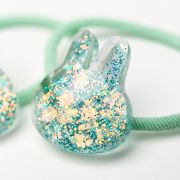 Haarelastiekje glitter glas konijntje
