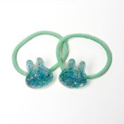 Haarelastiekje glitter glas konijntje