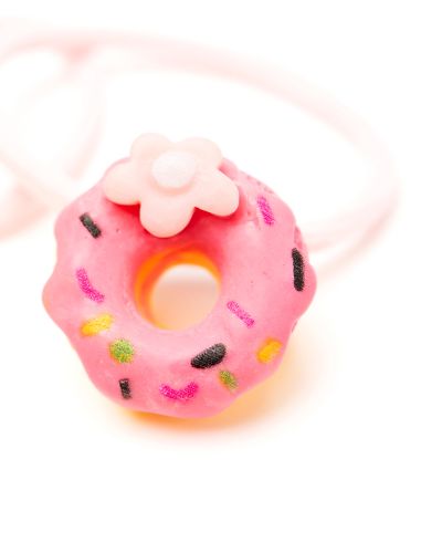 Haarelastiekje donut donker roze