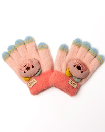 Handschoen beertje licht roze