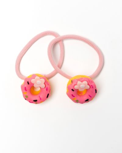Haarelastiekje donut donker roze