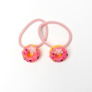 Haarelastiekje donut donker roze