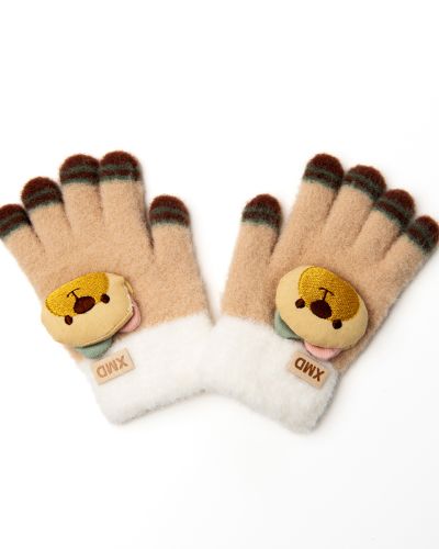 Handschoen beertje donker roze