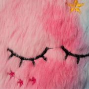 Fluffy heuptasje roze/zacht geel