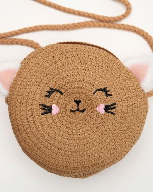 Tasje riet rond bruin