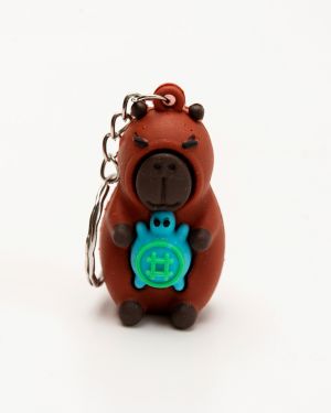 Sleutelhanger capybara schildpad