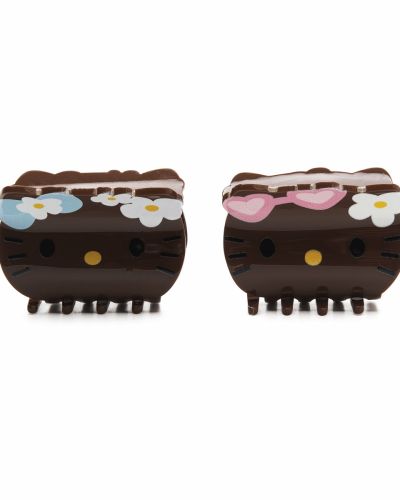 Haarclip kitty bruin