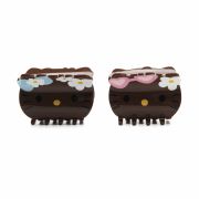 Haarclip kitty bruin