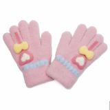 Handschoenen hart met strik roze
