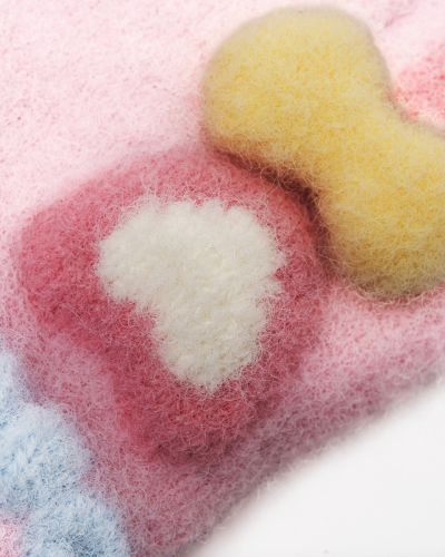 Handschoenen hart met strik roze