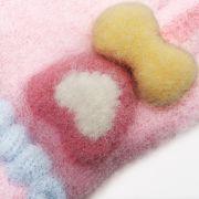 Handschoenen hart met strik roze