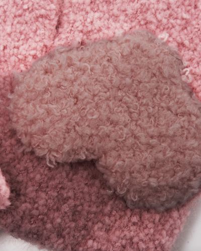 Handschoenen fluffy hart donkerroze