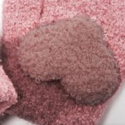 Handschoenen fluffy hart donkerroze