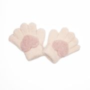 Handschoenen fluffy hart lichtroze