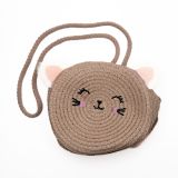 Tasje riet rond roze