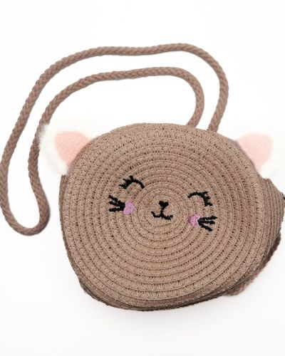 Tasje riet rond roze