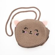 Tasje riet rond roze