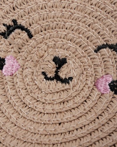 Tasje riet rond roze