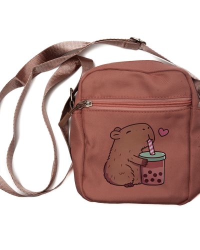 Tas capybara milkshake roze