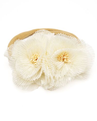 Elastiekje bloem XL wit