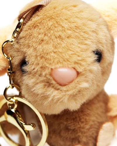 Sleutelhanger konijn met tasje bruin