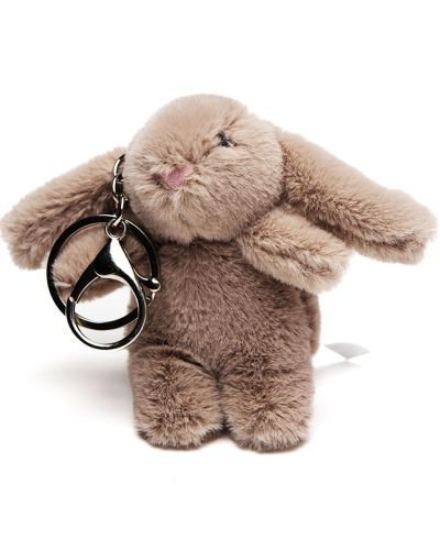 Sleutelhanger konijn fluffy bruin