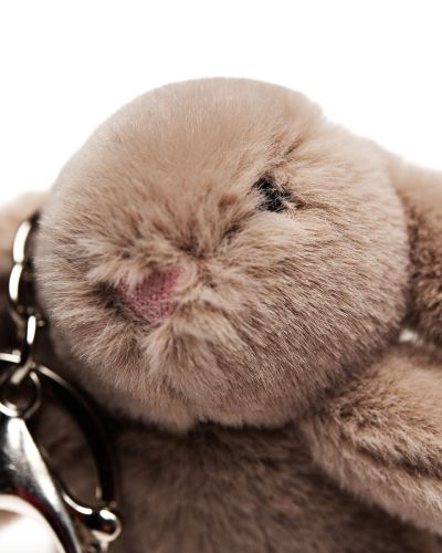 Sleutelhanger konijn fluffy bruin