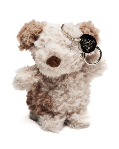 Sleutelhanger fluffy beer beige