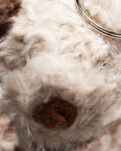 Sleutelhanger fluffy beer beige