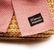 Rieten tasje klein strik bruin