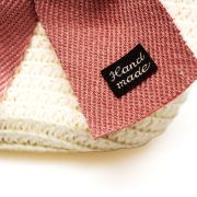 Rieten tasje klein strik wit