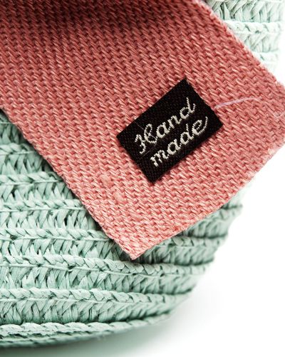 Rieten tasje klein strik roze