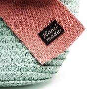 Rieten tasje klein strik roze