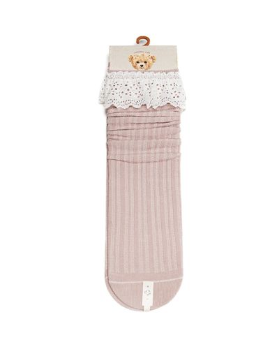 Sokjes met kant roze