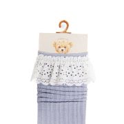 Sokjes met kant licht blauw