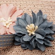 Tasje riet bloemetjes roze