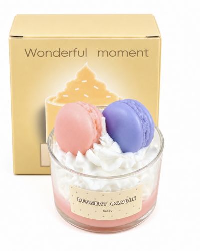 Tasty dessert candle macaron