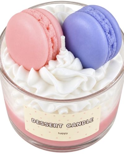 Tasty dessert candle macaron