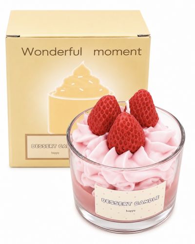 Tasty dessert candle strawberry