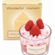 Tasty dessert candle strawberry