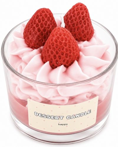 Tasty dessert candle strawberry