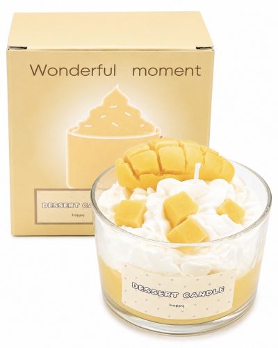 Tasty dessert candle mango