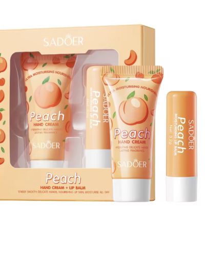 Handcrème en Lipbalm set perzik